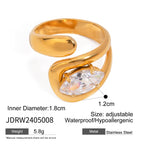 18K Gold Eternal Spark Statement CZ Cuff Ring