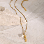 18K Gold MAMA Pearl Charm Pendant Necklace