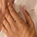 18K Gold Pearl Evermore Dainty Eternity Stacking Ring