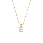 18K Gold Pearl Initial Pendant Necklace