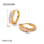 18K Gold Glory Bling Huggie Earrings Ear Cuff Set