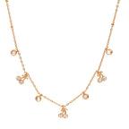 18K Gold Cherry Sprinkled Bling Dainty Necklace