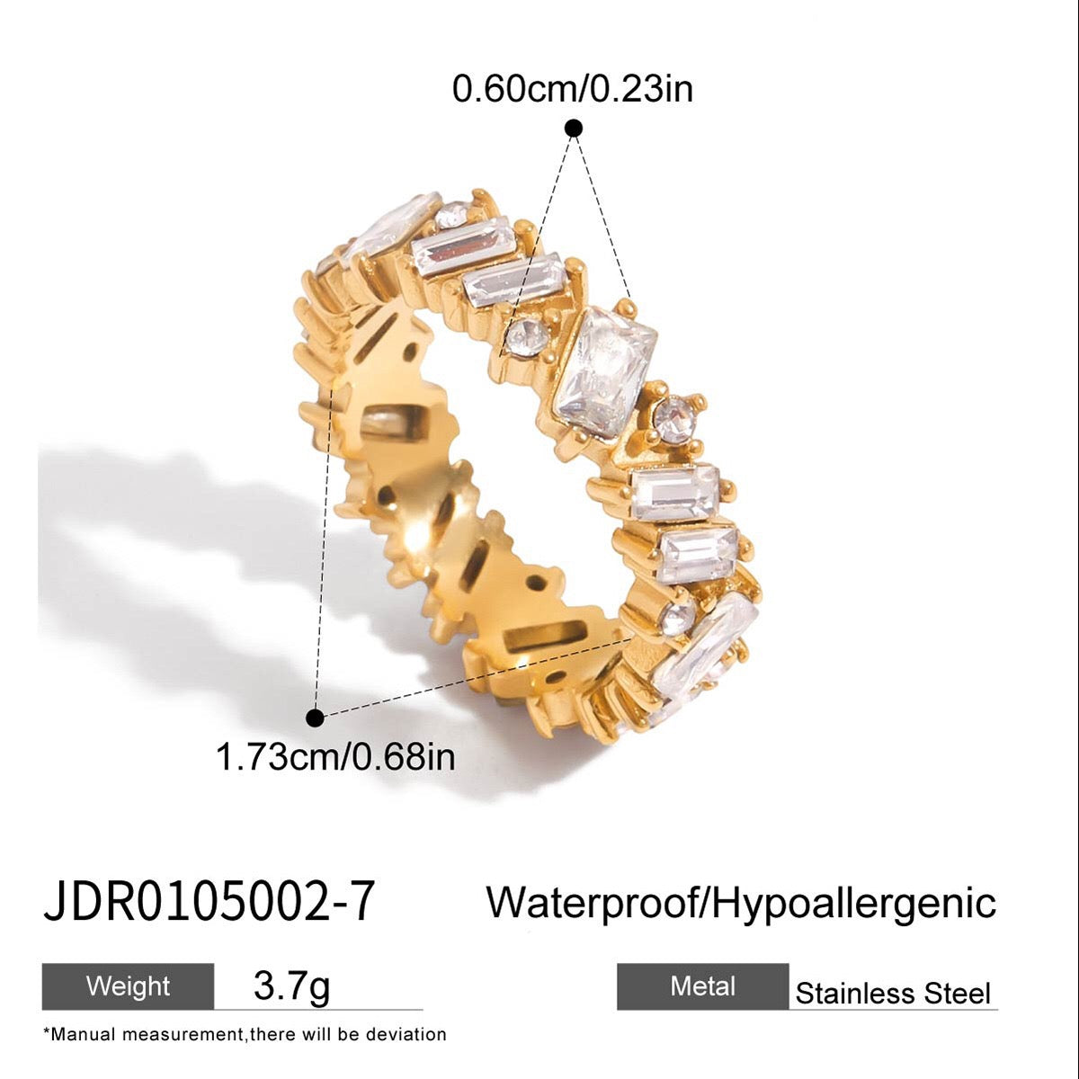 18K Gold Waterproof Dainty Heart Hand Jewelry Chain Bracelet