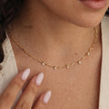 18K Gold Celeste Elegant Dainty Wavy Chain Necklace