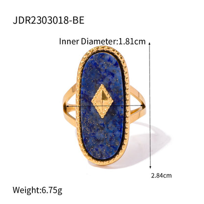 18K Gold Vintage Inspired Gemstone Statement Ring