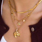 18K Gold Starlight Star and Moon Charm Necklace