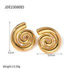 18K Gold Chic Swirl Statement Stud Earrings