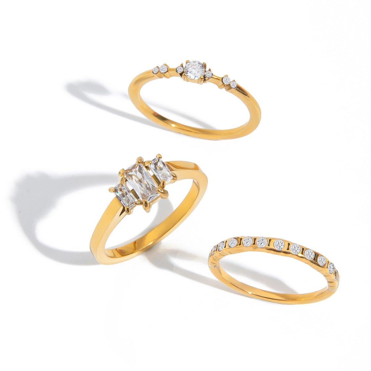 18K Gold Minimalist Luxury Slim Stacking Rings