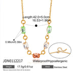 18K Gold Summer Spritz Color Gem Statement Chain Necklace