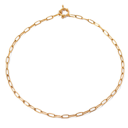 18K Gold Classic Paperclip Charm Necklace