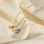 18K Gold Minimalist Teardrop Pendant Dainty Necklace