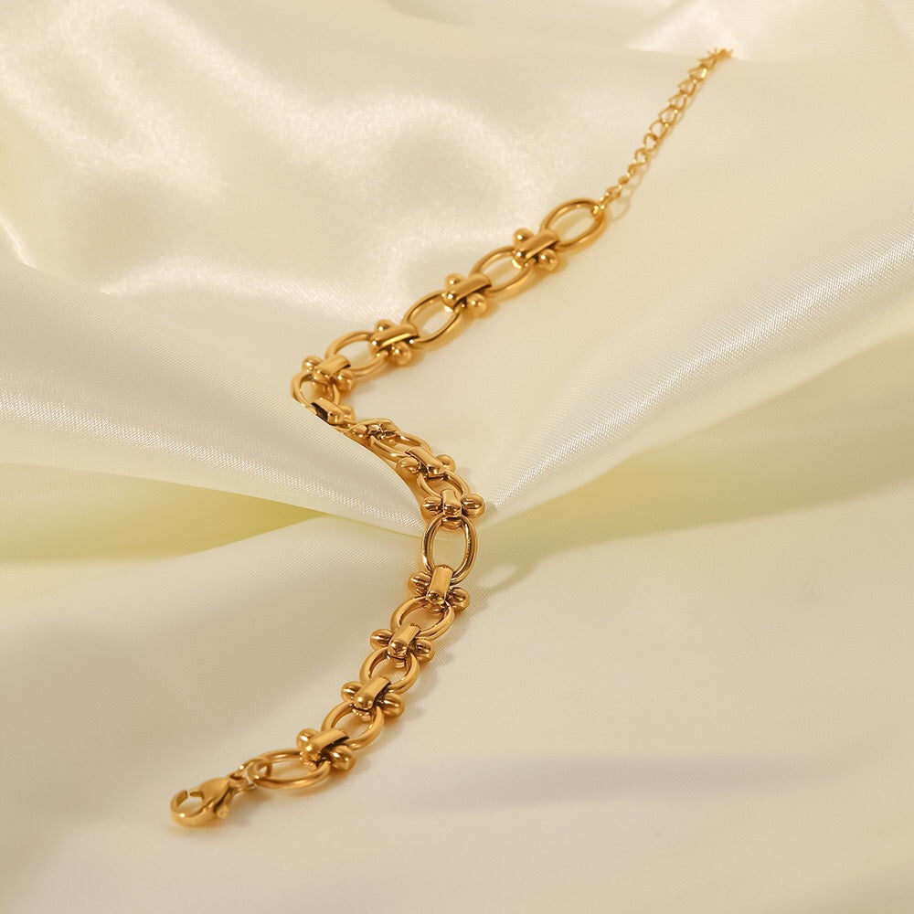 18K Gold Classic Circle Chain Bracelet