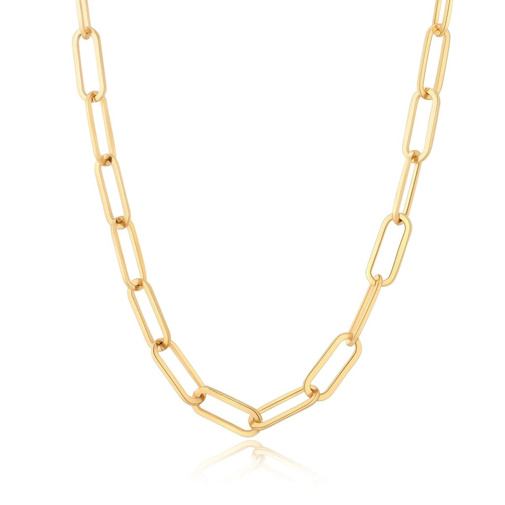 18K Gold Classic Paperclip Chain Necklace