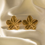 18K Gold Cherry Blossom Statement Stud Earrings