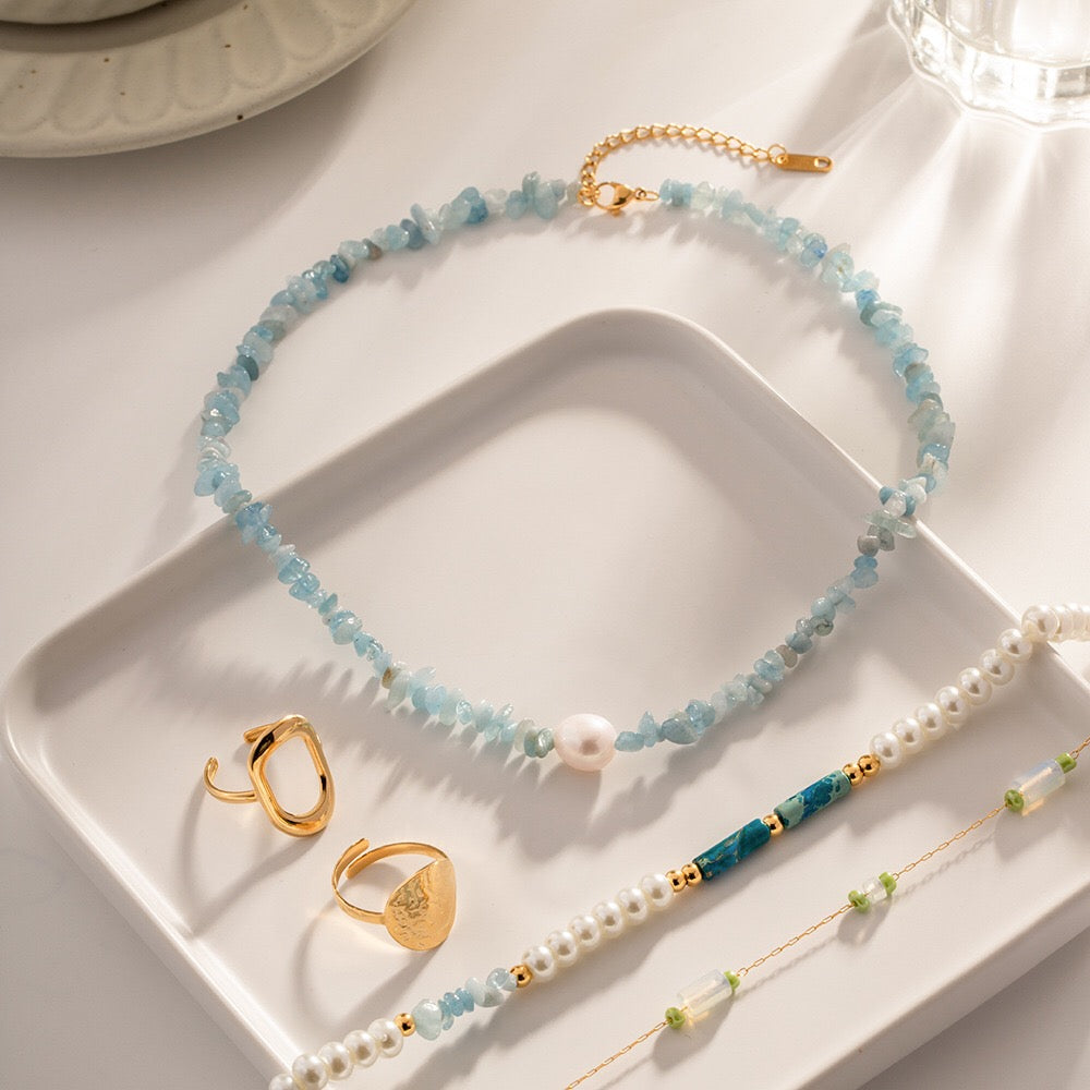 18K Gold Summer Breeze Beaded Pearl Necklace
