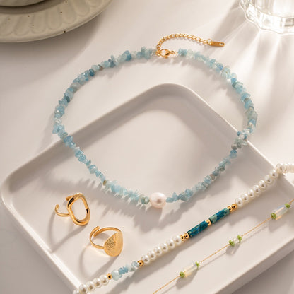 18K Gold Summer Breeze Beaded Pearl Necklace