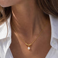 18K Gold Pearl Talk Simple Dainty Pendant Necklace