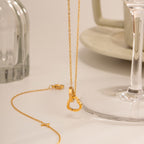 18K Gold Heart Locked Dainty Pendant Necklace