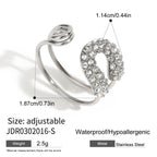 18K Gold Bejeweled Safety Pin Cuff Stacking Ring