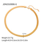 18K Gold Thick Herringbone Snake Chain Necklace