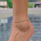 18K Gold Minimalist Rope Chain Dainty Anklet