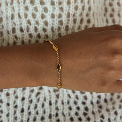 18K Gold Orbit Dainty Chain Bracelet