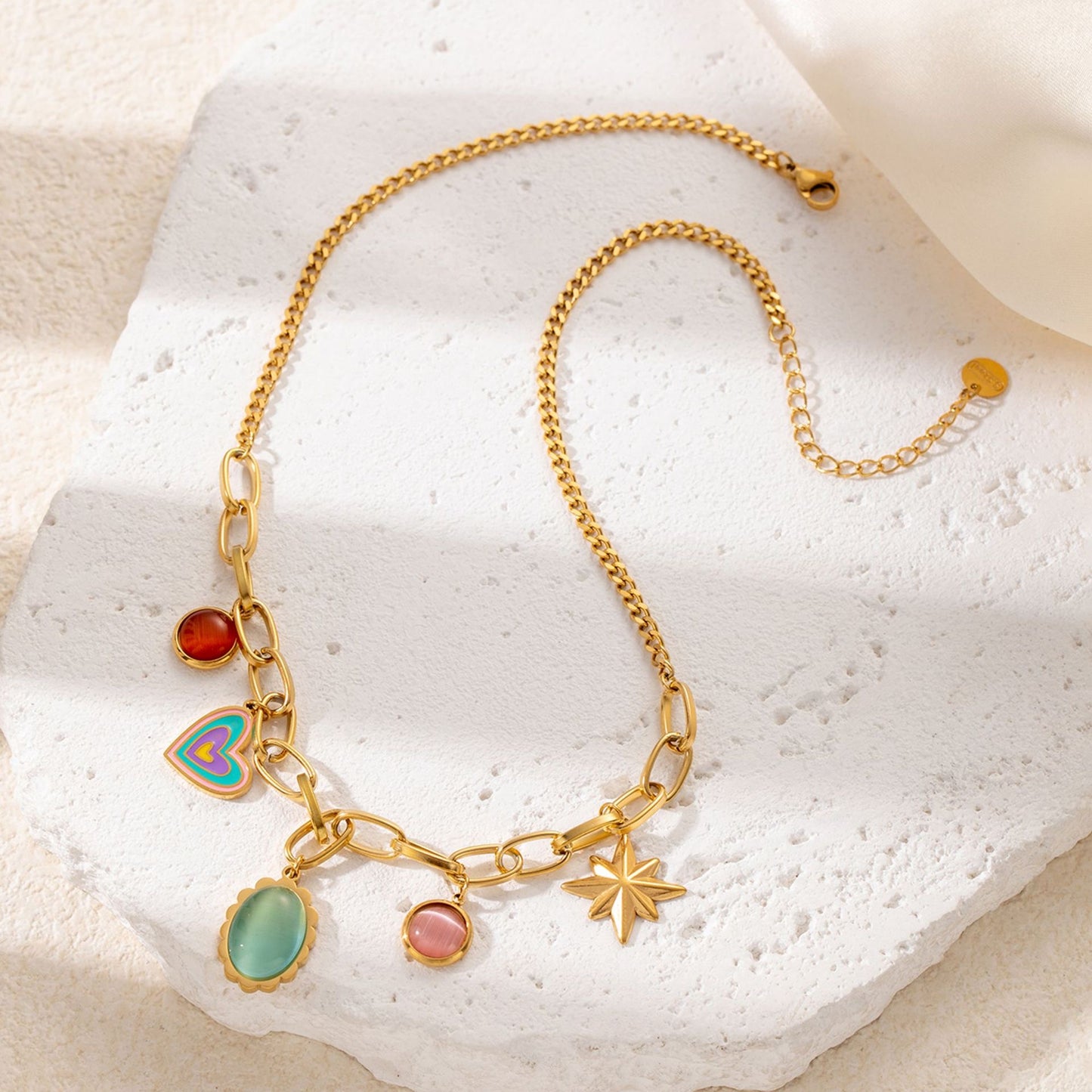 18K Gold Candy Charm Necklace