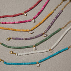 18K Gold Summer Carnival Color Beaded Charm Bracelet