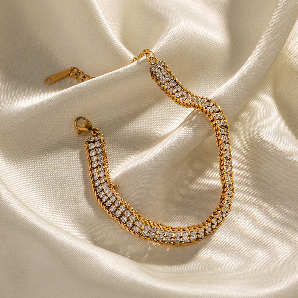 18K Gold Extra Bling Tennis Bracelet