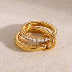 18K Gold Bling Stacking Ring