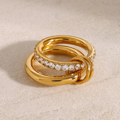 18K Gold Bling Stacking Ring