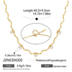 18K Gold Celeste Elegant Dainty Wavy Chain Necklace