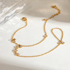 18K Gold Waterproof Trendy Bejeweled Hand Chain Bracelet