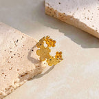 18K Gold Cherry Blossom Flower Band Ring