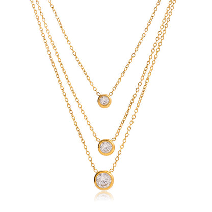 18K Gold Soft Spark Dainty Chain Layered Necklace Set