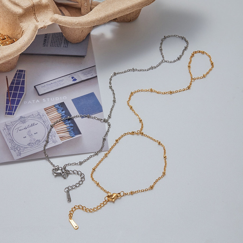 18K Gold Silver Waterproof Minimalist Hand Chain Jewelry Bracelet