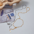 18K Gold Silver Waterproof Minimalist Hand Chain Jewelry Bracelet