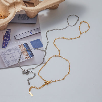 18K Gold Silver Waterproof Minimalist Hand Chain Jewelry Bracelet