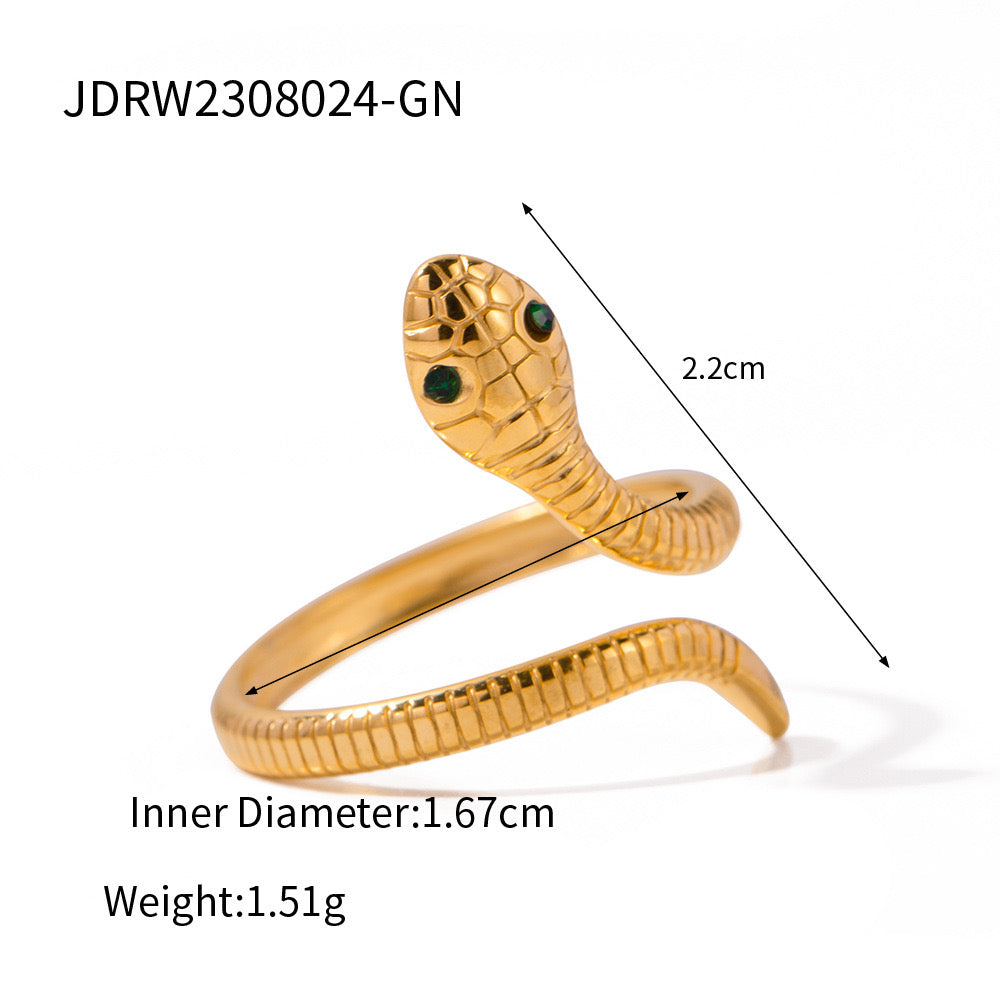 18K Gold Snake Ring