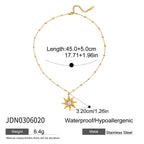 18K Gold Opal Forever Sun Pendant Statement Charm Necklace