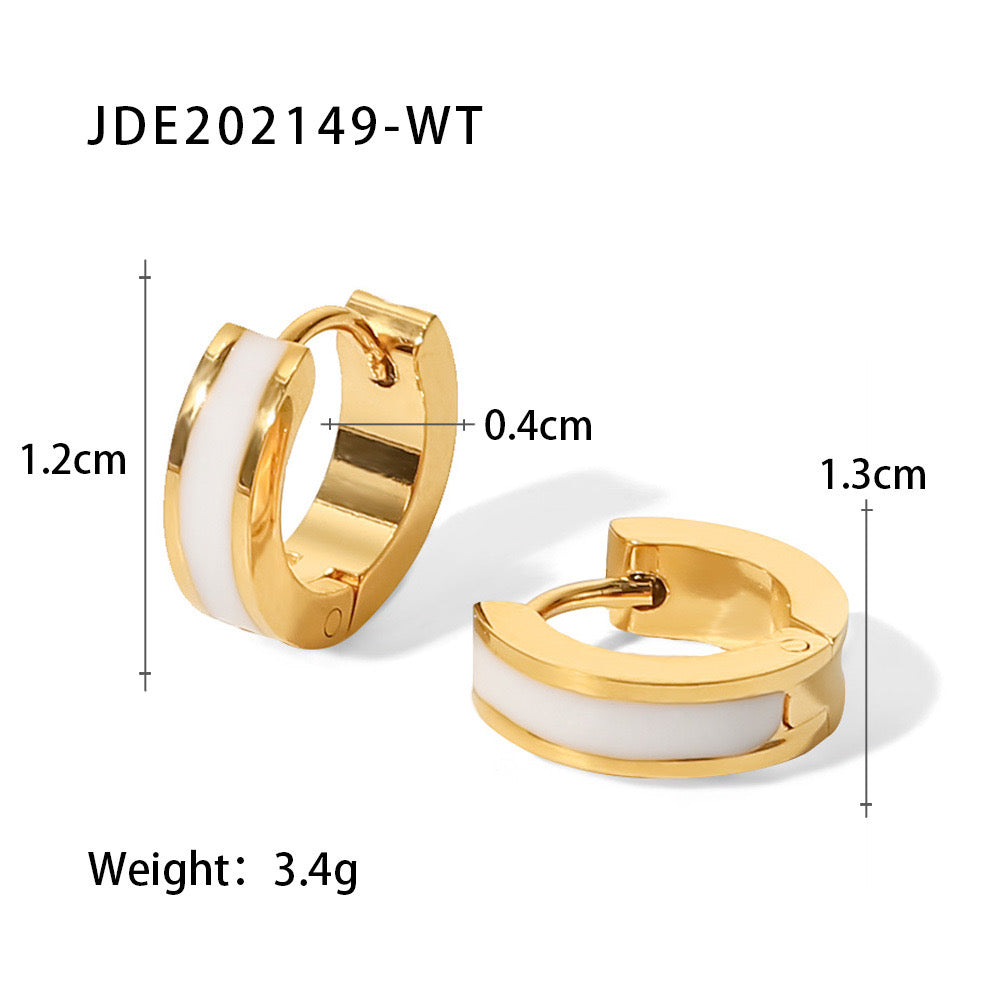 18K Gold Color Small Hoop Huggie Earrings