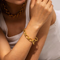 18K Gold Chunky Circle Chain Bracelet