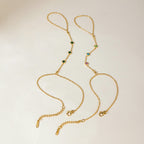 18K Gold Waterproof Color Gem Hand Chain Bracelet