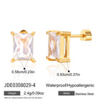 18K Gold Essential Elegance Flat Back Stud Nap Earrings