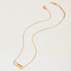 18K Gold Sliding Jewel Pendant Herringbone Snake Chain Layered Necklace Set
