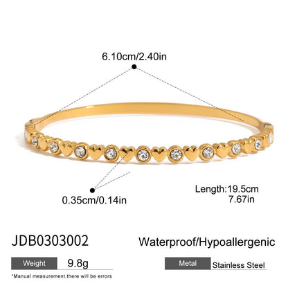 18K Gold Extra Bling Paperclip Chain Bangle Tennis Bracelet Stack