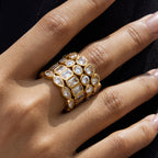 18K Gold Extra Shine Heart Eternity Tennis Ring