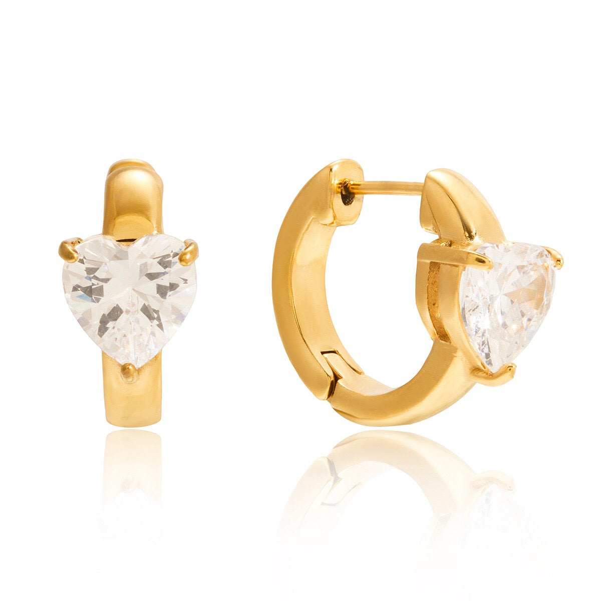 18K Gold Essential Bling Small Hoop Huggie Earrings