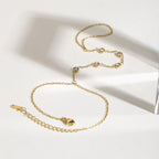 18K Gold Waterproof Bejeweled Hand Chain Bracelet