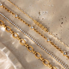 18K Gold HAPPY Letter Dainty Chain Bracelet